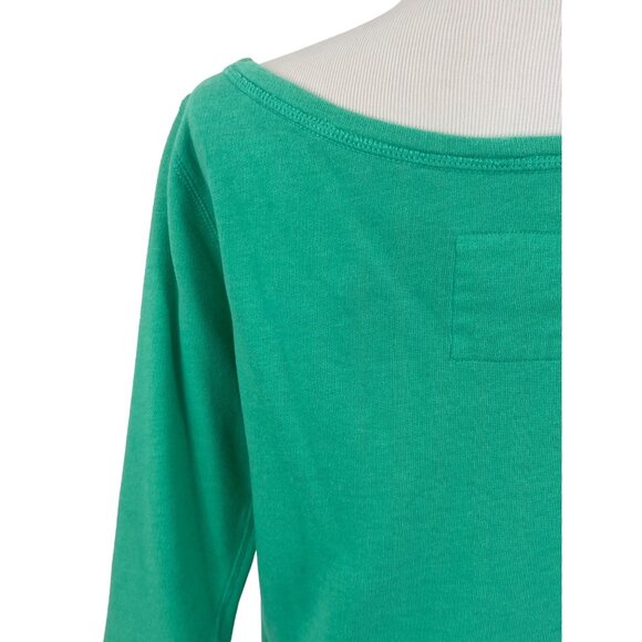 NWT Hollister Seafoam Green Slouchy Embroidered Sequin Logo 3/4 Sleeve Sweater - Picture 8 of 11